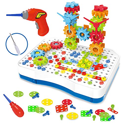 Preisvergleich Produktbild CENOVE 3D Puzzle Kinder Mosaik, Schrauben Spielzeug Bausteine Geschenkset, Pädagogisches Spielzeug, Building Puzzle Steckspiel Lernspielzeug für Kinder Junge Mädchen ab 3+ Jahre, 190 Pcs