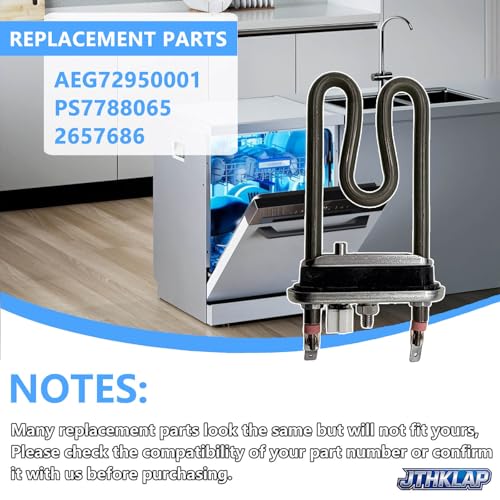 Image of AEG72950001 Dishwasher Heater Assembly Compatible with LG Dishwasher Replace AEG72950001 2657686 PS7788065 Heating Element 120V 1200W