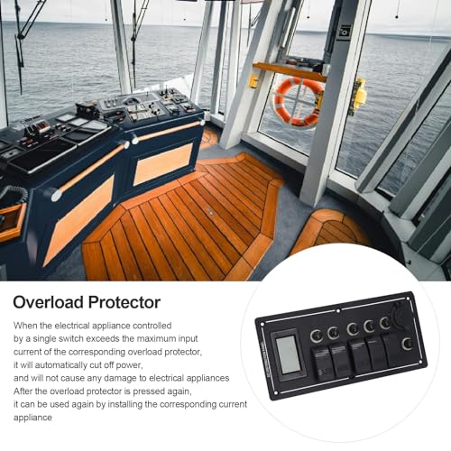 Panneau de commande en aluminium 12V avec interrupteur à bascule multifonction longue durée - 4