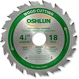 Oshlun SBW-044018 4-3/8-Inch 18 Tooth ATB Fast Cutting and Trimming Saw Blade with 20mm Arbor