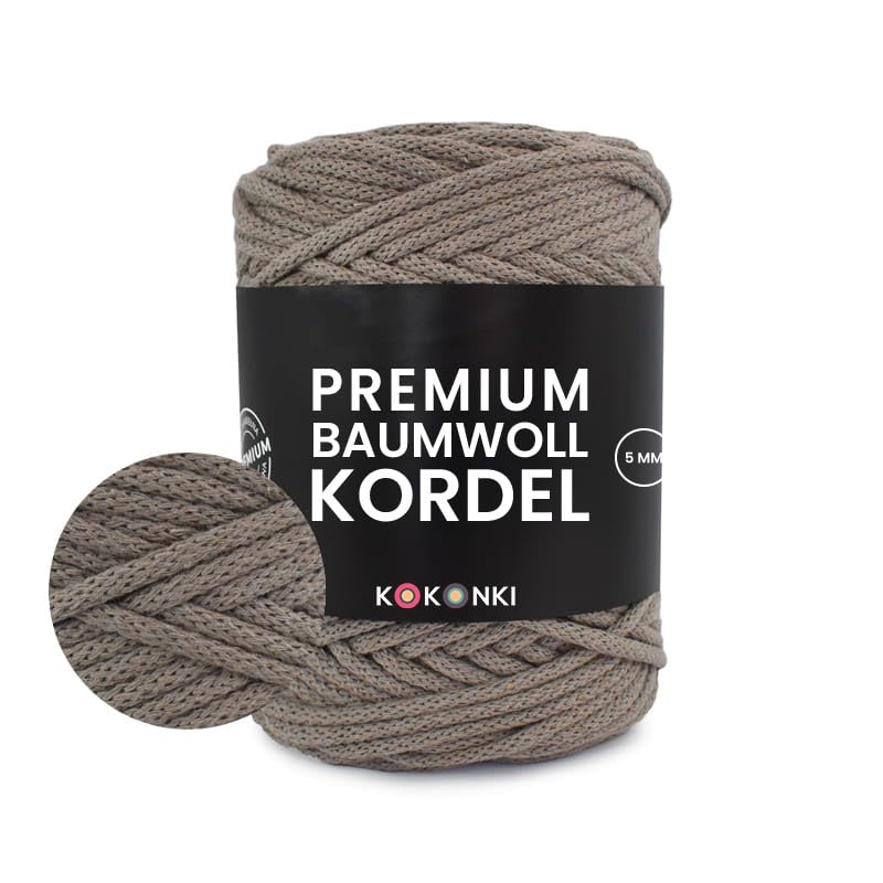Makramee-Schnur aus Baumwolle PREMIUM By KOKONKI 5mm / Ralle 100 m (cappuccino)