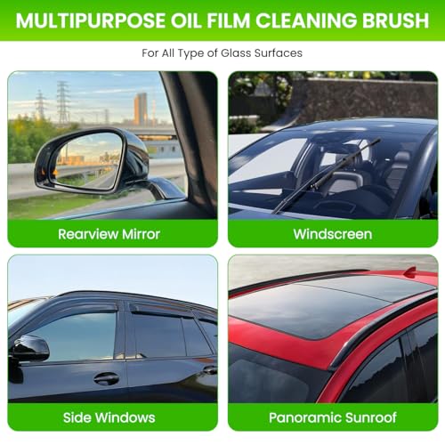 Image of STHIRA Car Oil Film Cleaning Brush with Integrated Cleaner Durable Sponge