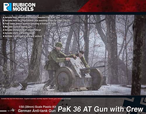 PaK 36 at Gun miniature historique 1:56 figurines 28 mm aux détails sculptés