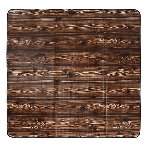 Image of Kuber Industries Food Mat | Wooden Texture Bed Server | Laminated Bed Protector | Bed Server for Bedsheet | 36 Inch | Dark Brown