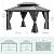 YITAHOME 12x14ft Hardtop Gazebo, Heavy Duty Double Roof Galvanized Steel Outdoor with Nettings and Curtains Combined of Vertical Stripes Roof for Patio, Backyard, Deck, Lawns, Gray