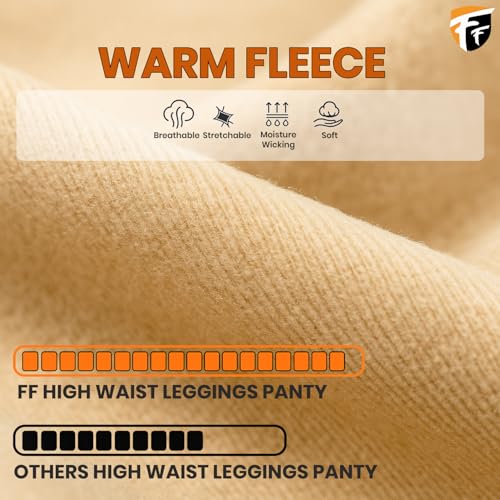 Image of FF Fleece Lined Tights Women Leggings Thermal Pantyhose Fake Translucent Opaque High Waisted Winter Warm Sheer Tight (Waist Size: 26 to 34Inch Stretchable) - Free Size