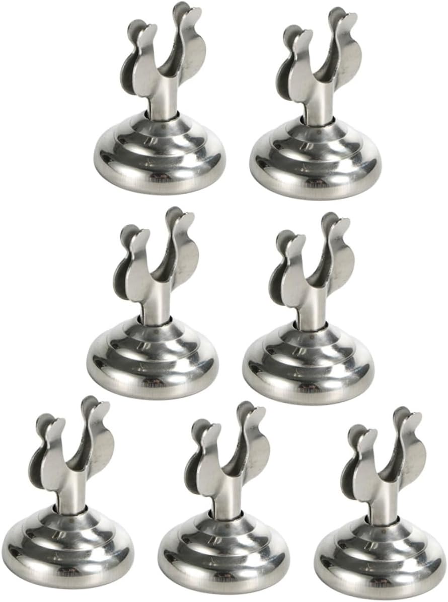 Garneck Set of 7 Pcs 4cm Stainless Steel U-Shape Table Number Holders for Wedding/Birthday Parties