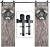 SMARTSTANDARD 7 FT Double Barn Door Hardware Kit, Sliding Door Track-Smoothly and Quietly -includes Detailed Installation Fit 21" Wide Doorpanel (J Shape Hanger) Black