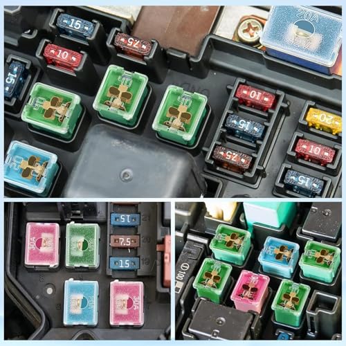 Kit de fusibles para automóvil HUIOP, 20 piezas, fusibles de alto y bajo perfil de 20 A a 60 A con caja de almacenamiento, buena conductividad y retardancia de llama miniatura 7
