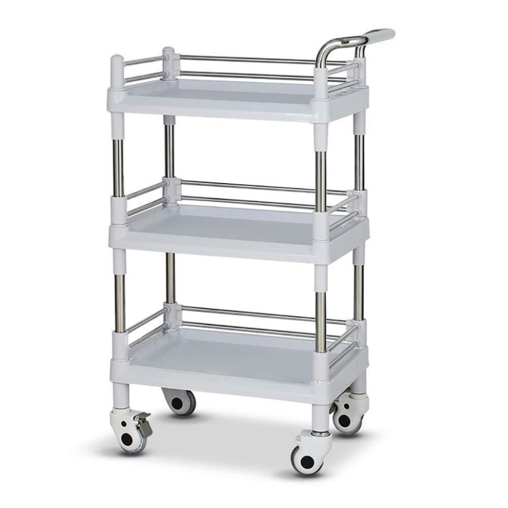 3 Tier Movable Beauty Salon Cart Brake Rolling For Barber Shops
