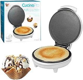 Waffle Cone and Bowl Maker- Includes Shaper Roller and Bowl Press- Homemade Ice Cream Cone Iron Machine - Special Birthday Treat, Gift Giving or Entertaining Fun