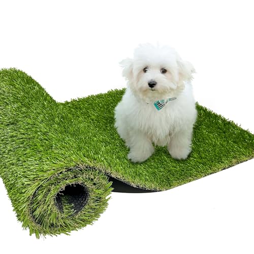 Image of Artificial Grass for Dog Training 27.5 inch x 35.4 inch Professional Pet Pee Pad with Drainage Holes Indoor Mat Reusable Fake Turf Dog Potty Patio Outdoor Rug