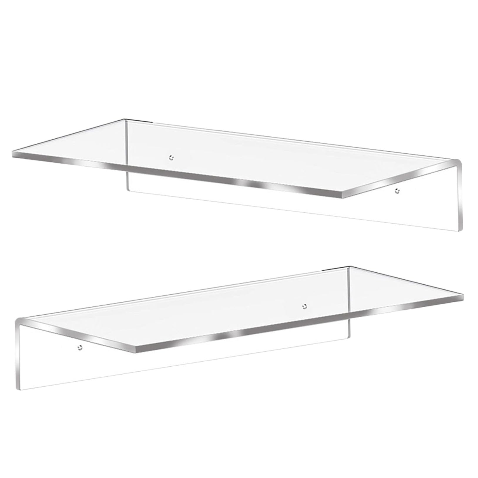 Estantes flotantes transparentes para decorar las paredes de la cocina o el salón