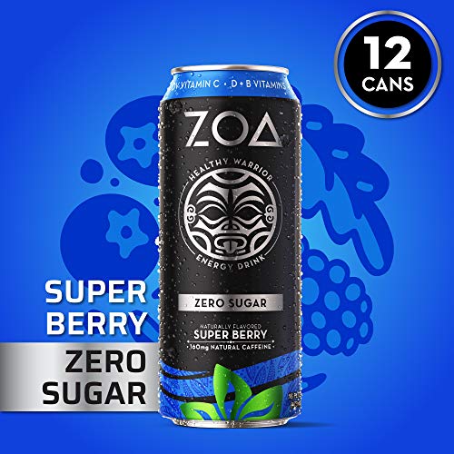 ZOA Zero Sugar Healthy, Positive Energy Drink, Super Berry, 16 fl. oz