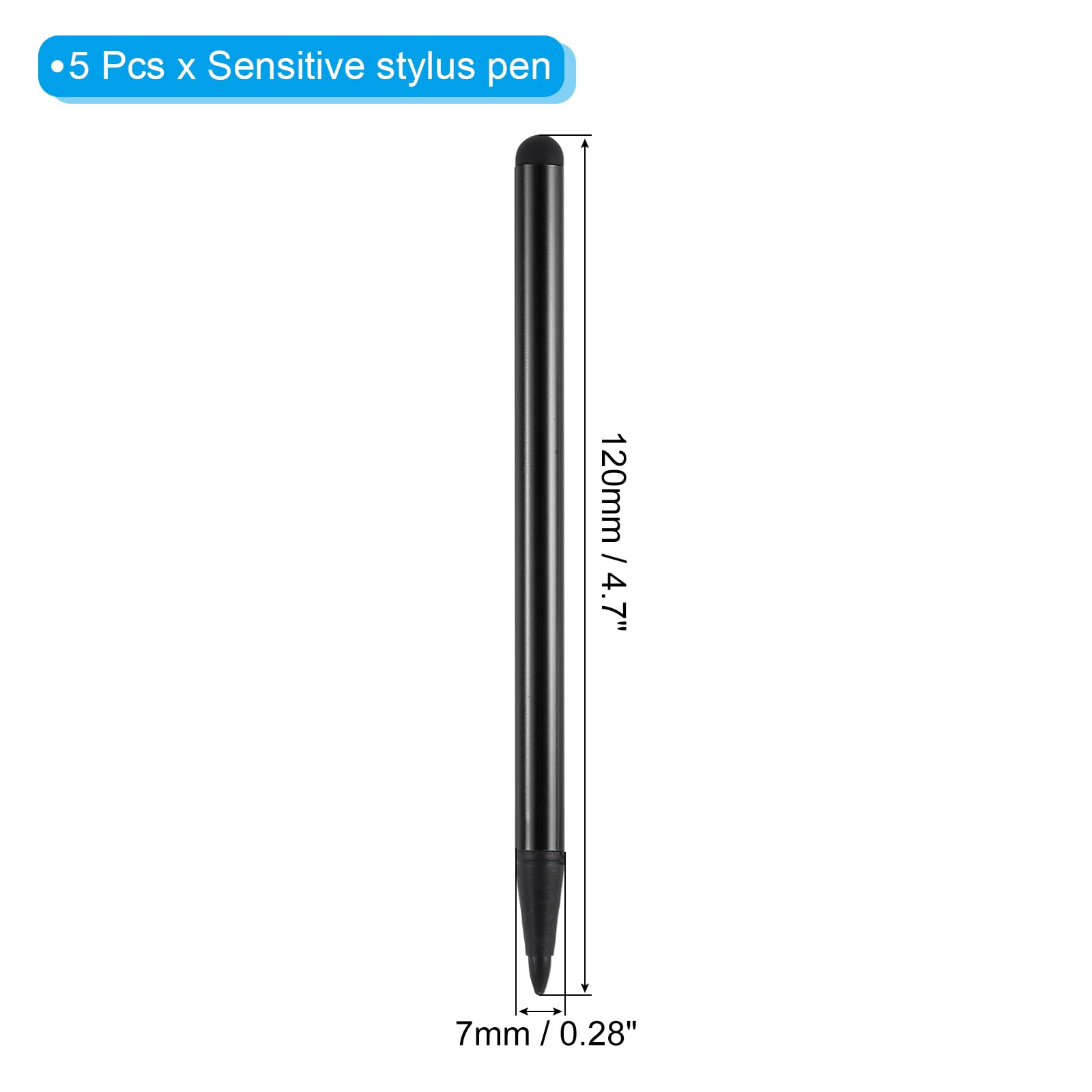 5 Penne Touch Screen 2 In 1 QUARKZMAN - Penna A Inchiostro + Stilo A Punta Fine In Gomma, Universali Per Tablet E Cellulari, Rosse