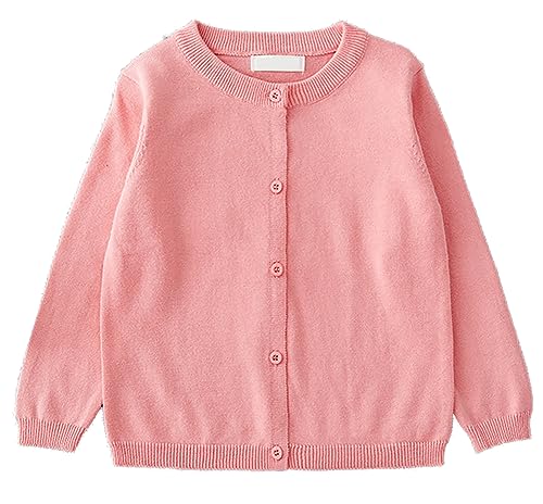 Unisex Girls Boys Cardigan Sweater School Uniforms Button Long Sleeve Knit Tops Basic Cardigan