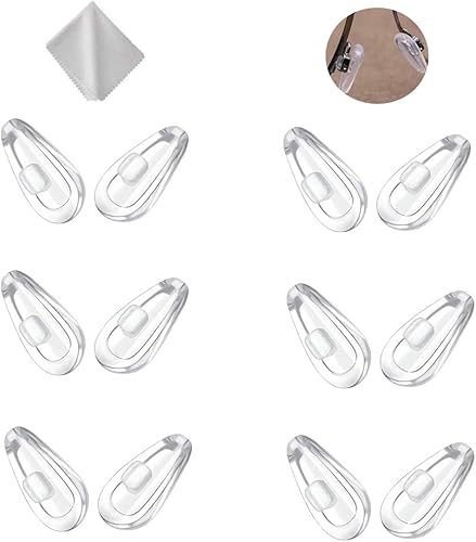 Almohadillas para la nariz de 0.59 pulgadas (0.591 in), 6 pares de almohadillas de silicona suave con cámara de aire, repuesto para la nariz, pieza