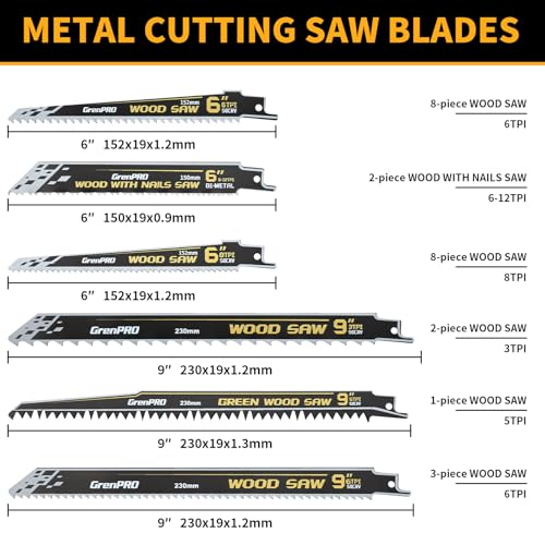 GRENPRO Reciprocating Saw Blade Set