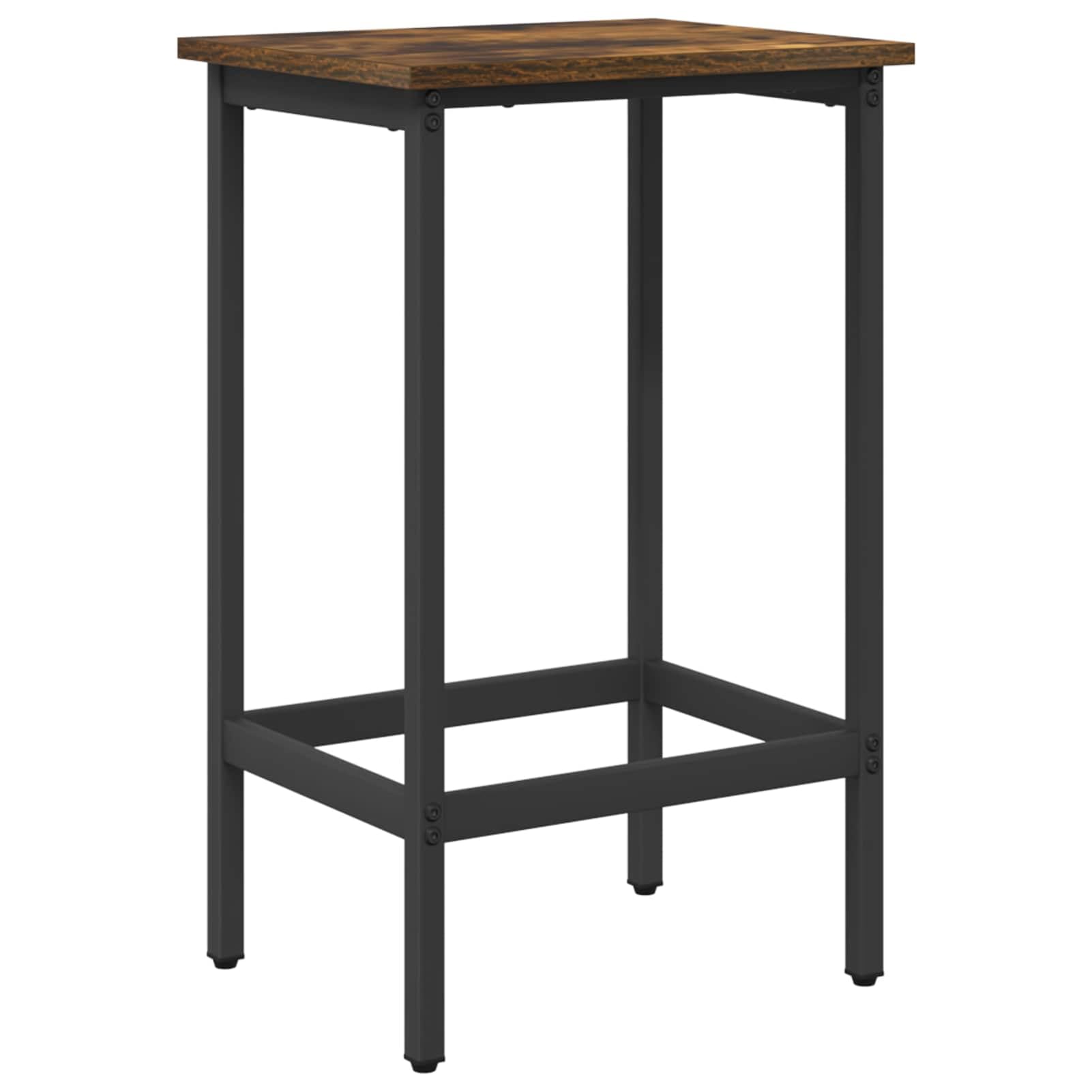 Anself Silla de Bar Roble Ahumado 40x32x64 cm Madera ingenieria con Respaldo reposapies Patas Ajustables Estructura Acero galvanizado Capacidad 130 kg Uso Interior
