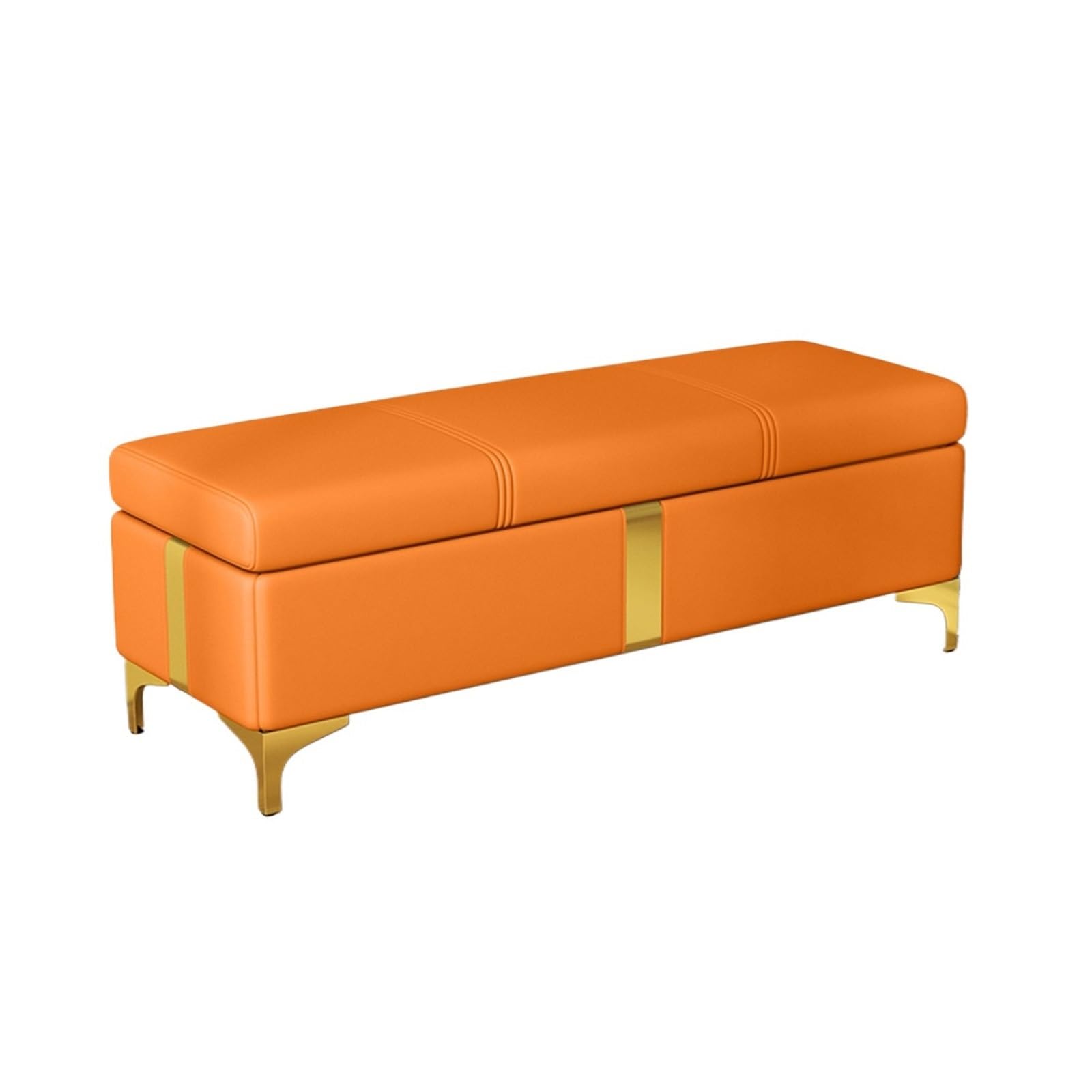 Ławka do łóżka Sypialnia Ławka do przechowywania Koniec łóżka Skórzana sofa Siedzisko przy oknie Kominek Przechowywanie zabawek(Orange,100 * 40 * 45cm)