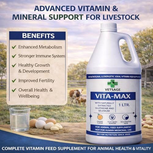 Image of VitaMax Multivitamin Feed Supplement for Cattle and Pets, Comprehensive Vitamin Blend for Animal Nutrition and Balanced Daily Dietary Requirements | 500 ml