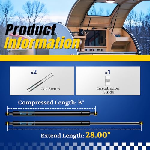 image for SL2780 28 inch 80lb Gas Shocks Struts ML2780 80Lb/356N Gas Spring Lift