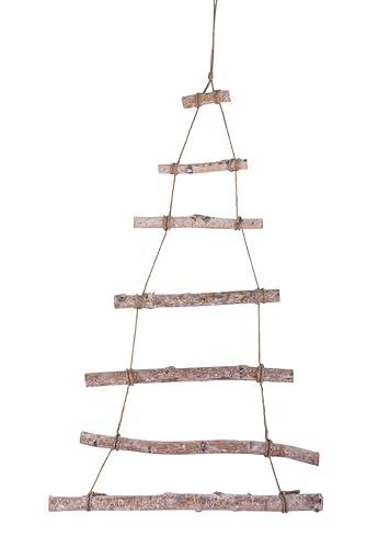 Rayher Deco-wooden ladder to hang up,X-mas tree, natural, 75x40x1.5cm