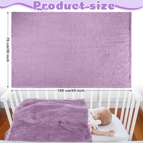 Image of Reginary 4Pcs 30x40 Baby Blanket Fuzzy,Purple, Pink, Gray, Blue