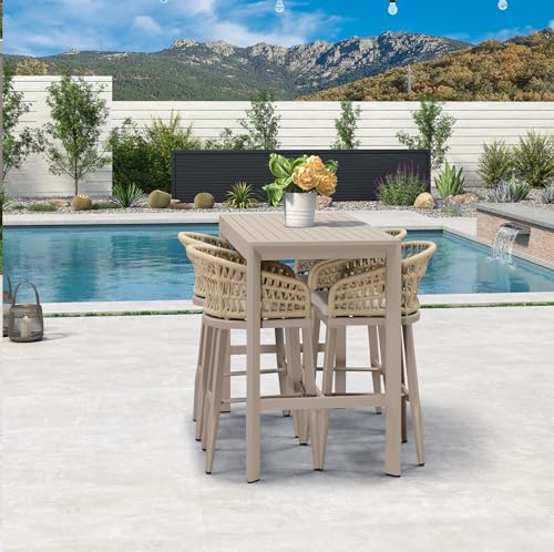 Image of PURPLE LEAF 29 inch Bar Stools Set of 4 Soft Seat Cushion, Champagne