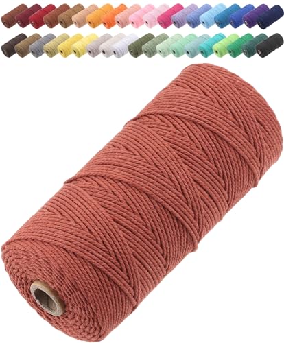 GOHOF Macrame Cord 2mm x 205m Premium Cotton Macrame Rope, 3 Strand Twisted Soft Cotton Cord