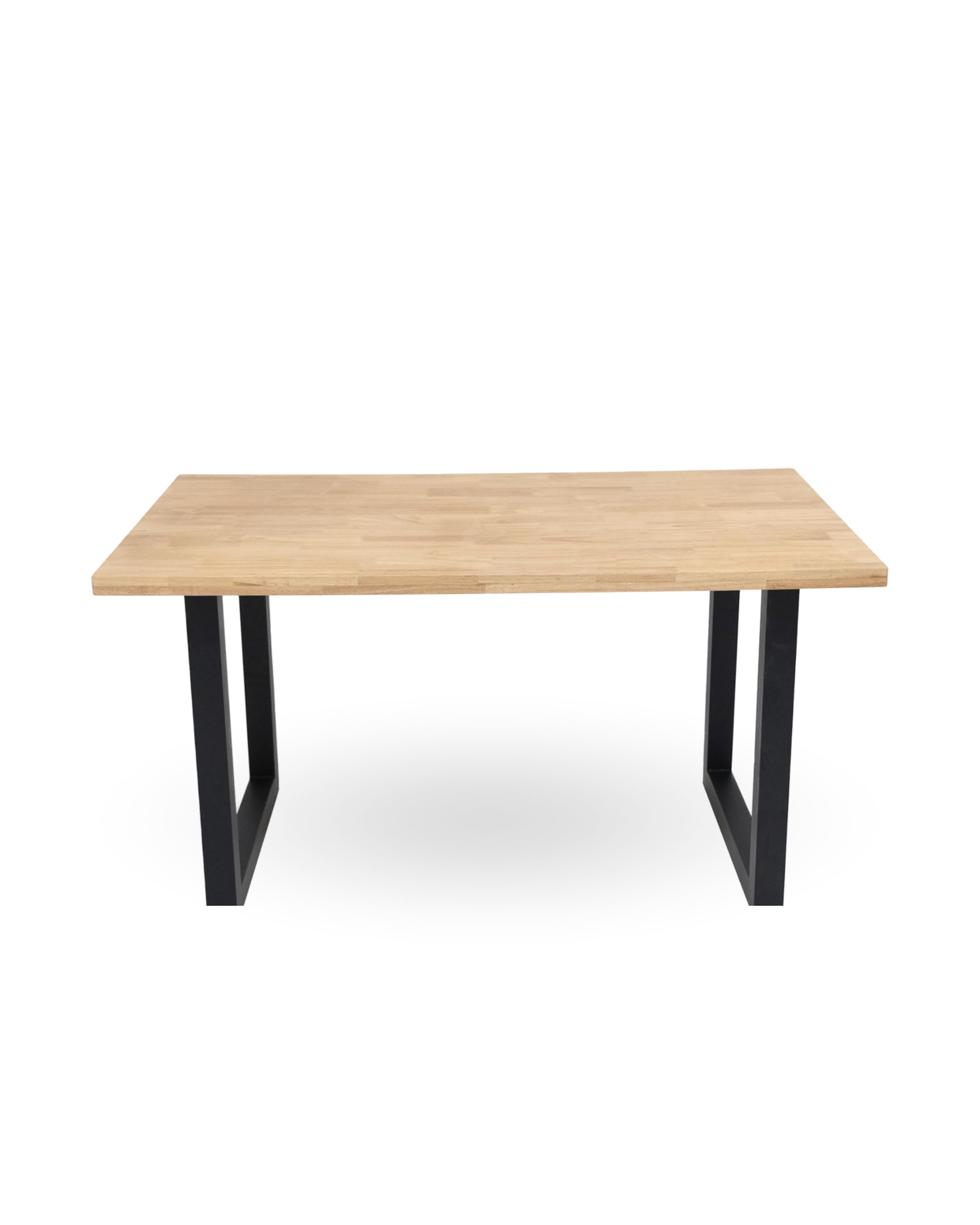 Home Heavenly® Mesa de Comedor, salón, Industrial Barcelona, Mesa de diseño Moderno y Robusto, Tablero en Listones de Madera con Acabado Recto Patas a Forma de U 140X80 cm