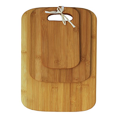 Juego de 3 tablas de cortar de bambú Oceanstar CB1316, forma rectangular, para frutas y carnes miniatura 2