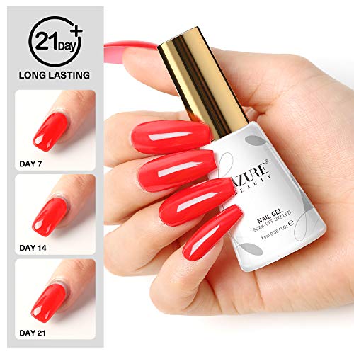 AZUREBEAUTY No Wipe Top Coat and Base Coat Set, 10ml 2 Bottles Soak Off Gel Nail Polish Glossy and Shiny Finish for DIY Nail Beauty at Home Nail Art