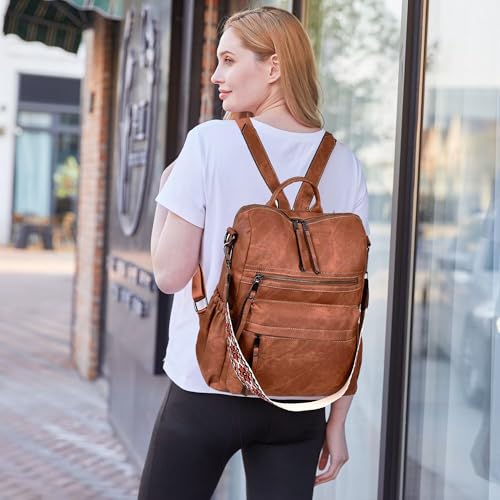 Image of Dora & Liz Womens Backpack Purse Leather Backpack Purse for Women Travel Fashion Backpack Designer Ladies Shoulder Bags
