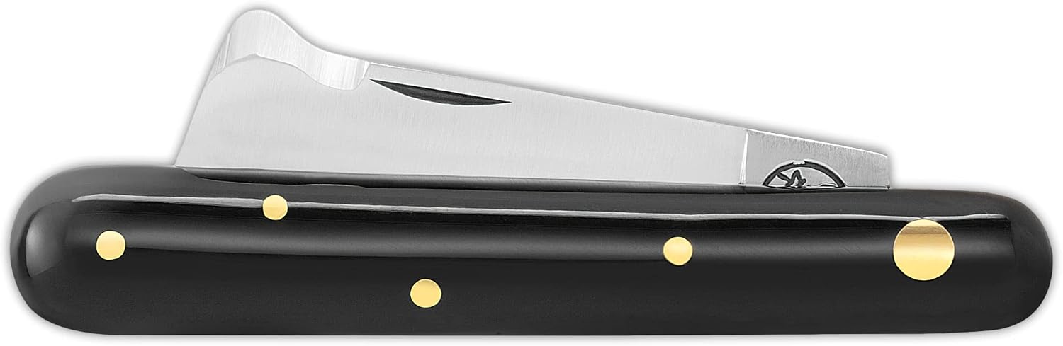 DUE BUOI 202P Professional Agriculture Pruning Grafting Knife for Budding Trimming Böhler N690 Stainless Steel Blade (Professional Knife NOT an EDC Pocket Knife)