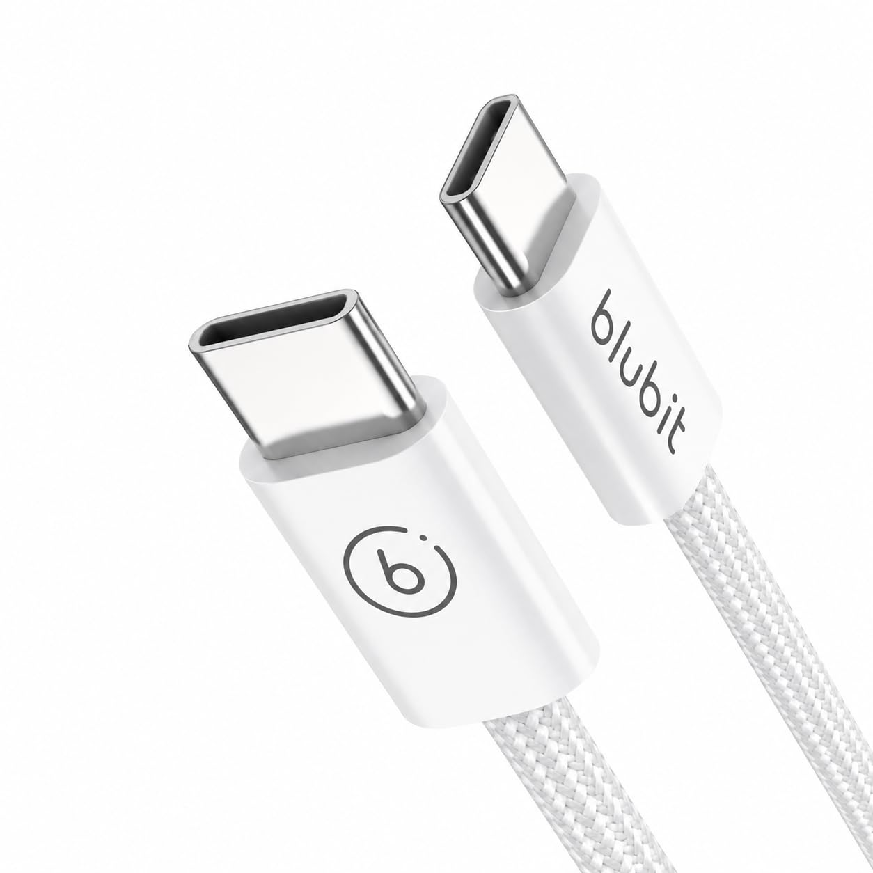 60W Fast Charging & Data Sync USB C to C Cable | Durable Braided Nylon Cord for All Type C Devices Type-C, Micro USB Cable for Smartphones, Tablets & Accessories (White)-image-48