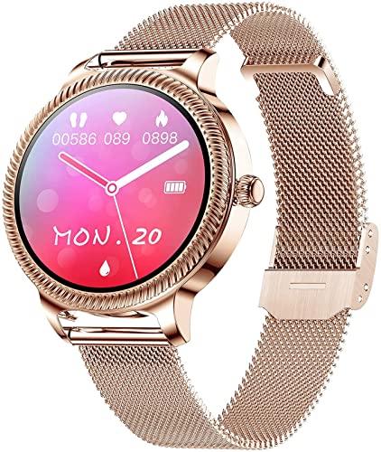 PPJIU Womens smart Watch, Equipped with Functions Required by Women, Waterproof Sports smart Watch, Blood Pressure and Heart Rate Monitor Cover