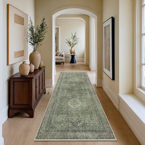 GENIMO 2x5 Non Slip Hallway Runner Rug, Machine Washable, Thin & Low Pile Lightweight for Kitchen, Laundry, Entryway, Bedroom & Living Room