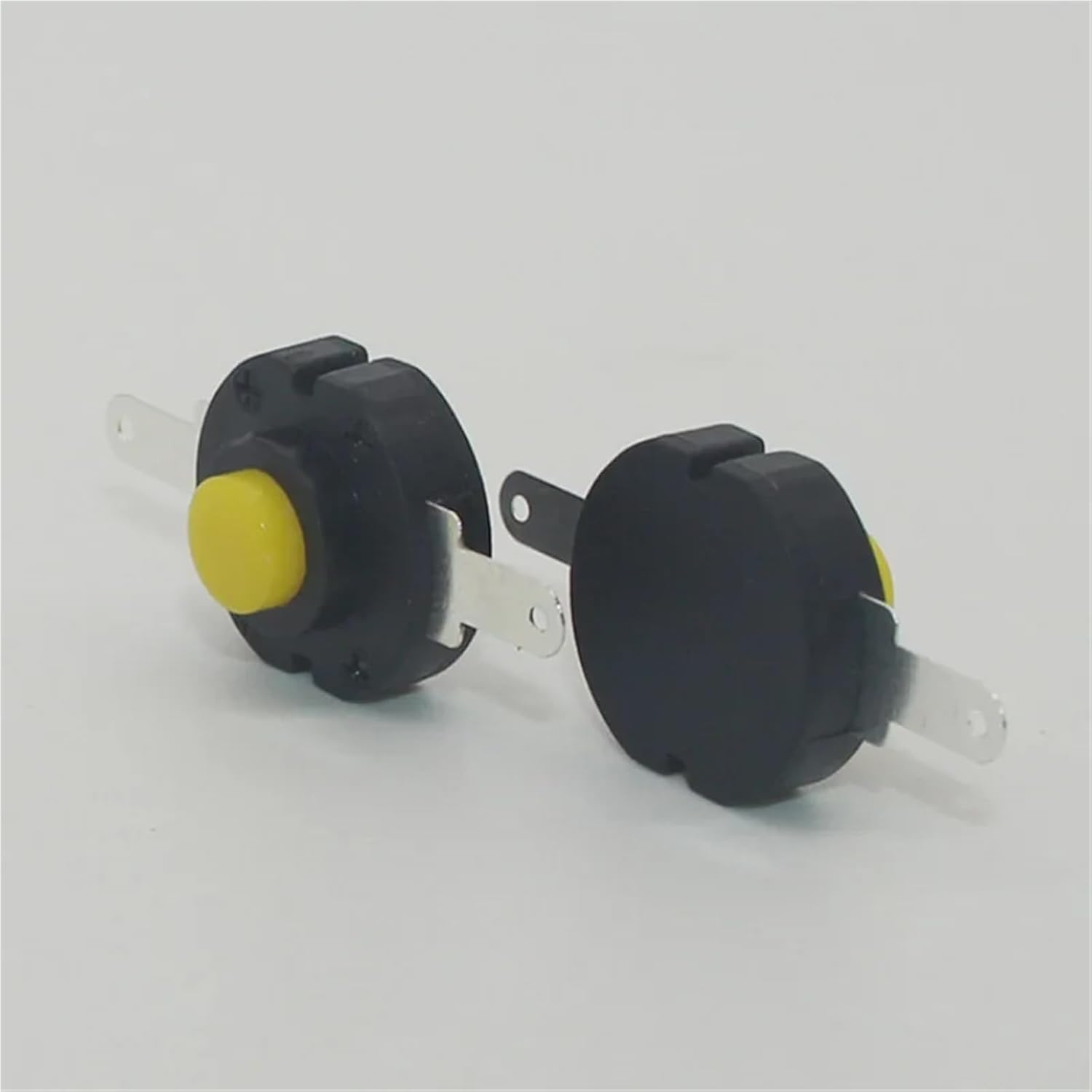 13 * 14mm Switch Flat Foot ON Off Yellow Button AC250V 1.5A 10Pcs