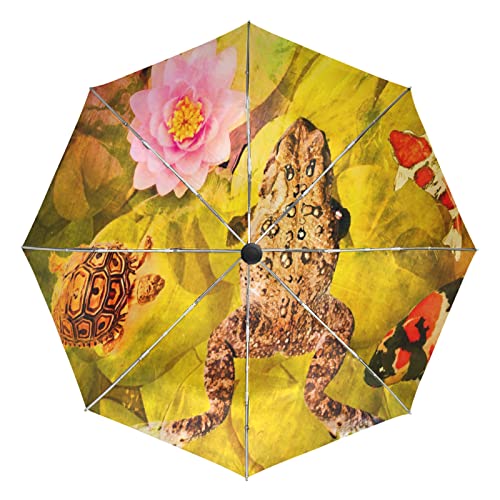 Parapluie automatique coupe-vent Vnurnrn fini les mains mouillées en voyage avec la toile orange