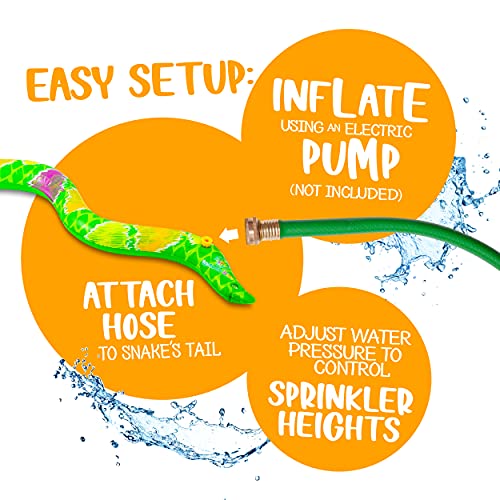 Splashin'kids Outdoor Snake Sprinkler Summer Blast Toddler Water Toys For Children Infants Boys Girls And Kids Perfect Outside Inflatable Water Park For Backyard Fun #TOP6