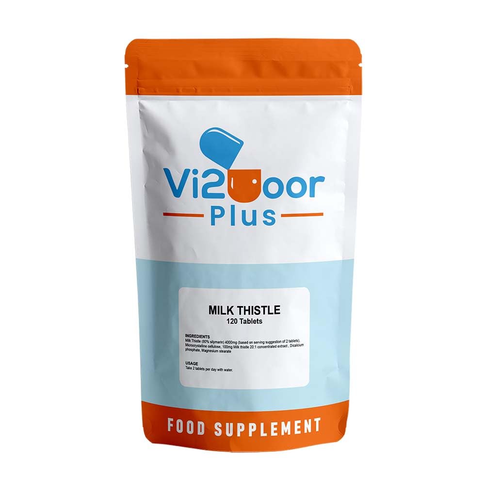 Milk Thistle Tablets - 4000mg High Strength 120 Tablets (2 per Serving) - 80% Silymarin Vegan Supplements - Not Capsules or Tinctures - UK Made & GMO-Free