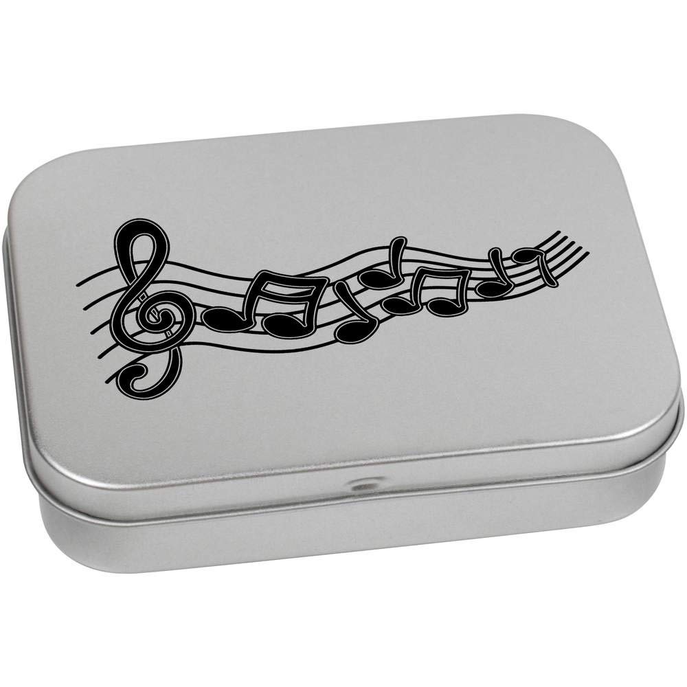 Azeeda 110mm 'Music Notes' Metal Hinged Tin/Storage Box (TT00142833)