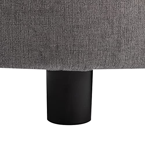 Kevinplus 110'' Modern Sectional Sofa Curved Round Seat Couch With Chaise Lounge For Living Room, Contemporary Luxury Upholstered 4-Seat Sofa Couch For Apartment, Chenille Fabric & 2 Pillows, Grey #TOP4