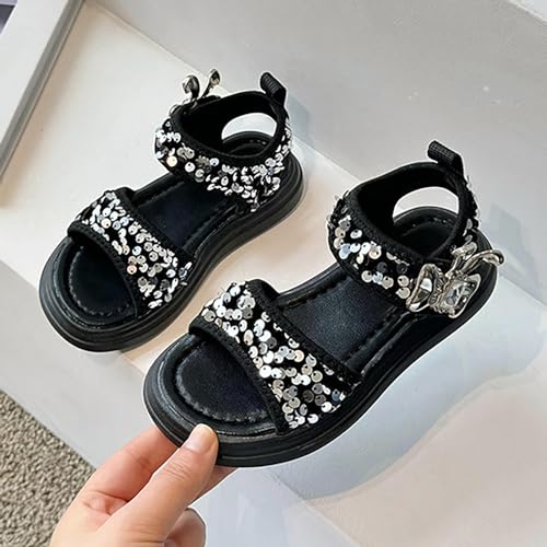 Girls Summer Soft Bottom Non Slip Sports Sequins Sandals Beach Shoes Jelly Sandals for Toddler Girls3