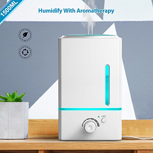 1500ml Aroma Essential Oil Diffuser Large - Exqline Diffuser for Essential Oils Large Room Large Aromatherapy Diffuser Large Room Diffuser Humidifier Unique Diffusers for Essential Oils(White)