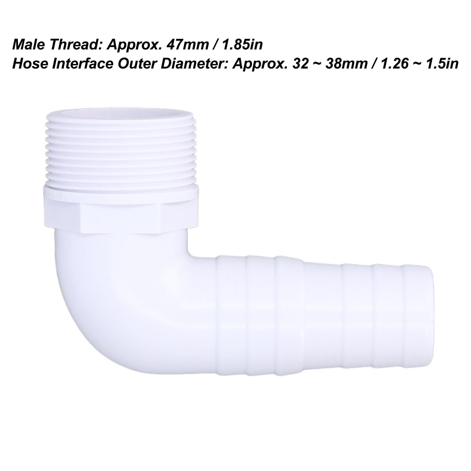 3Pcs Elbow Adapter Connector 90 Degree Fitting for Hayward SPX1105Z3 SPX1105Z4 SPX1091Z7, white - Image 2