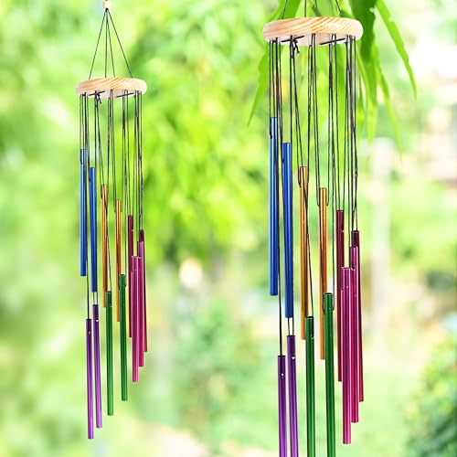 Image of ZAICUS Multicolor Wind Chime, Windchime for Balcony, Garden, Patio - Home Decor Items (12 Tubes) Chimes for Home Positive Energy Metal Wind Chimes - Home Decor Items Stylish - Housewarming Gifts