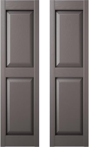 12"W x 75"H Builders Edge Shutters (Per Pair), 010 - Musket Brown