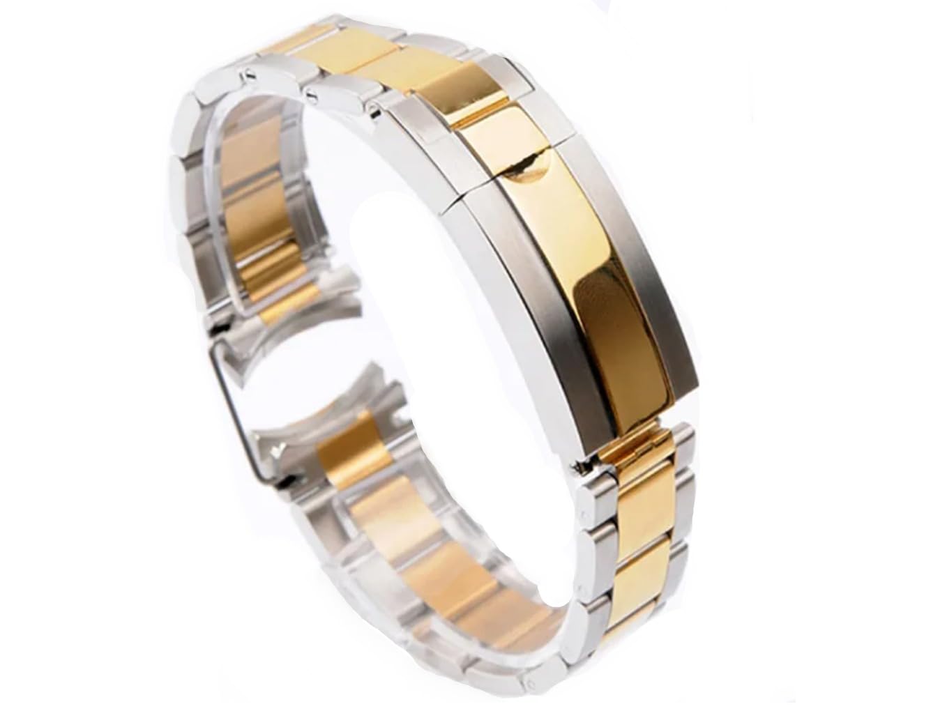 TIME WARRIOR Rolex 20MM Solid Two Tone Gold Stainless Steel for Submariner, GMT-MASTER Watch Band Bracelet Strap With Logo